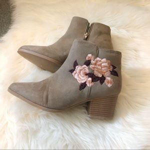 NWT Floral Embellished Booties